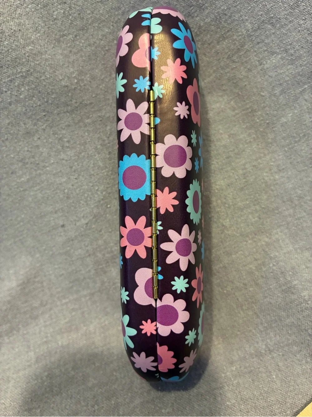 Kensie Girl Purple Floral Kids Eyeglass Case with Orange Cloth
